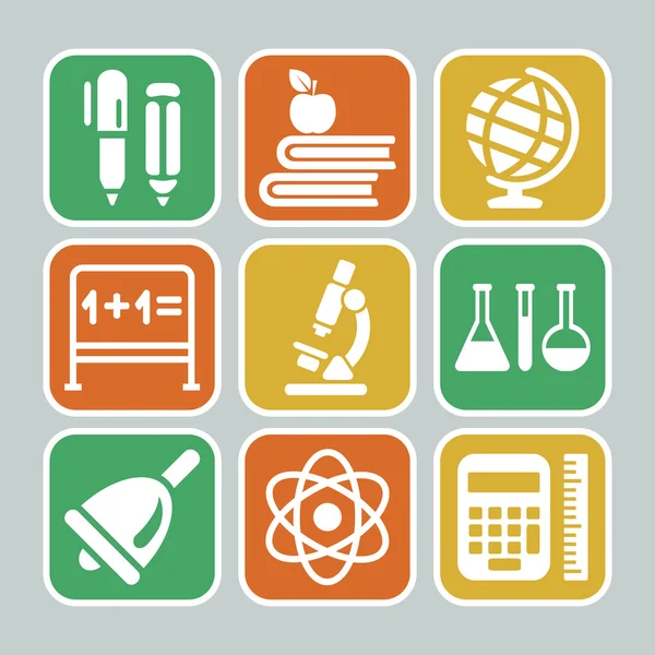 Ícones da escola —  Vetores de Stock