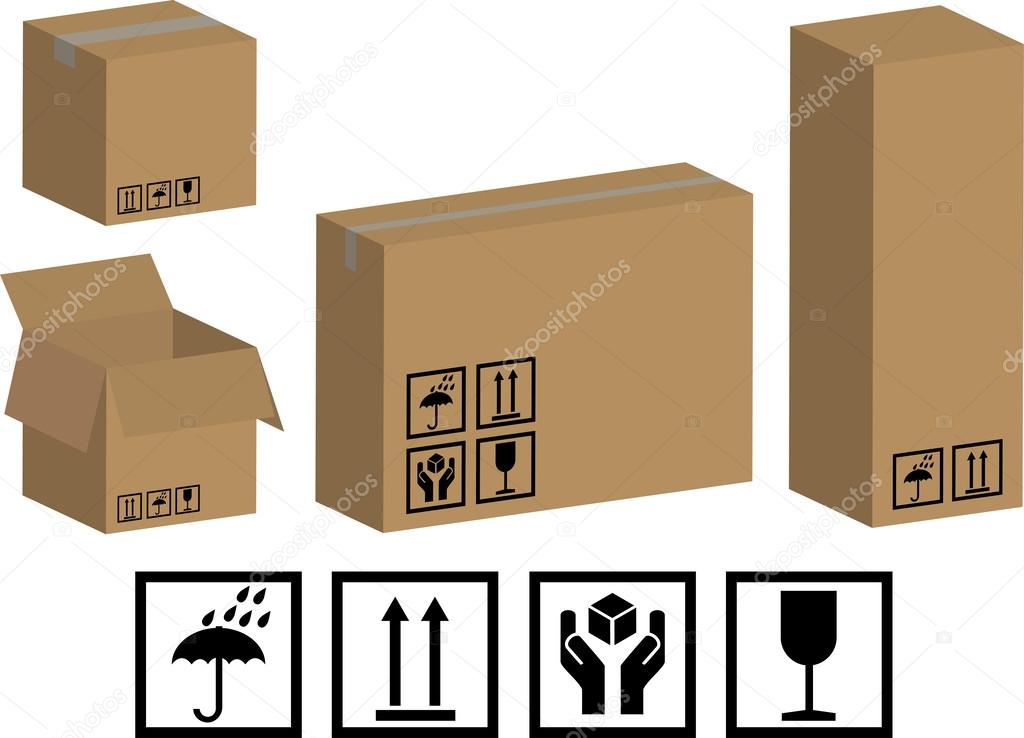 Vector packaging boxes and icons