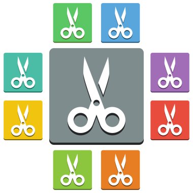 vektör ikonlar - 'neredeyse ' düz stil makas