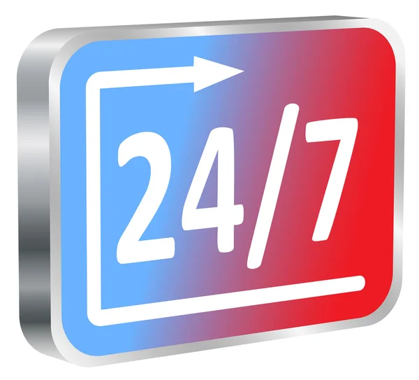 24 7 ondertekenen — Stockvector