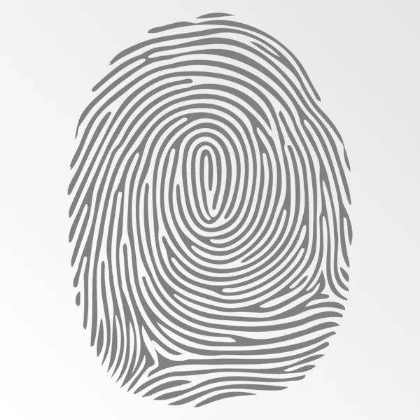 Vector dark fingerprint on gray background — Stock Vector