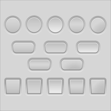 ışık gri boş düğme vektör