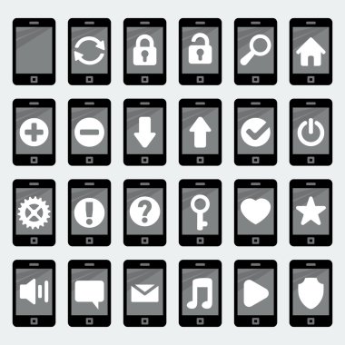 'düz' tarzı Smartphone simgeler vektör