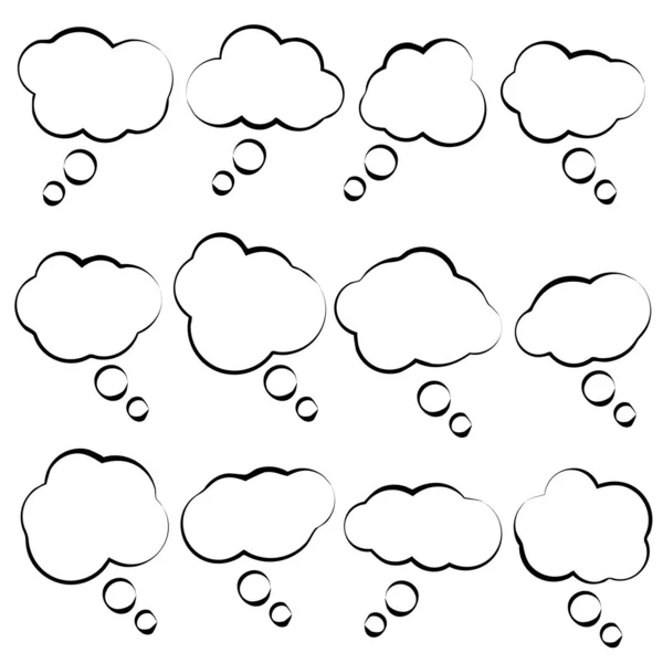 Simple vector bubble speech clouds on white background — Stock Vector