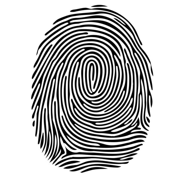 Vector black isolated fingerprint on white background — Stock Vector