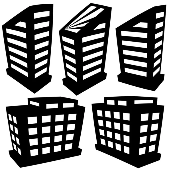 Vector buildings silhouettes on white background — Stock Vector