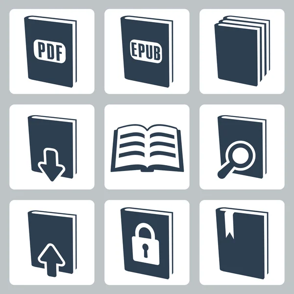 Vector geïsoleerd boeken icons set — Stockvector