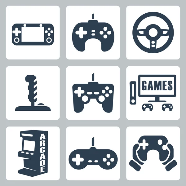 Vector video games icons set — Stock Vector