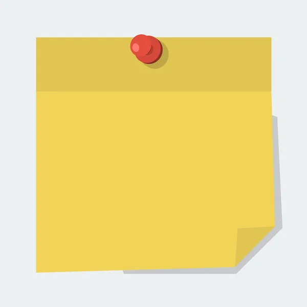 Διάνυσμα Σημείωση χαρτί με κόκκινο καρφίτσα σε στυλ «επίπεδη» — Διανυσματικό Αρχείο