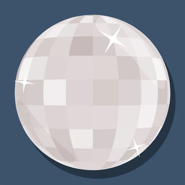 Vector silver disco ball in 'flat' style — Stock Vector