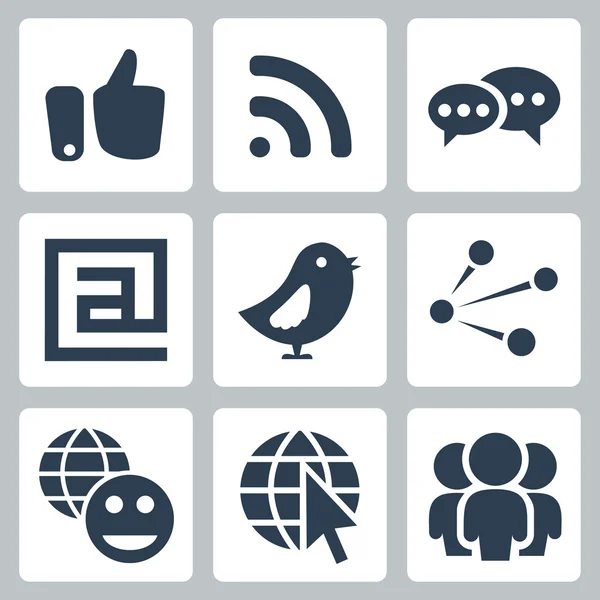 Vector sociaal netwerk icons set — Stockvector