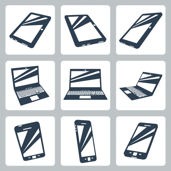 Vector digital devices icons set — Stock Vector