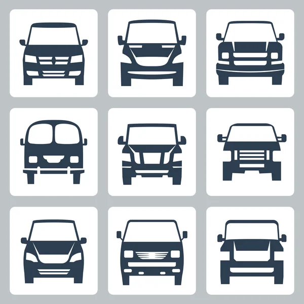 Vector van icons set: front view — Stock Vector