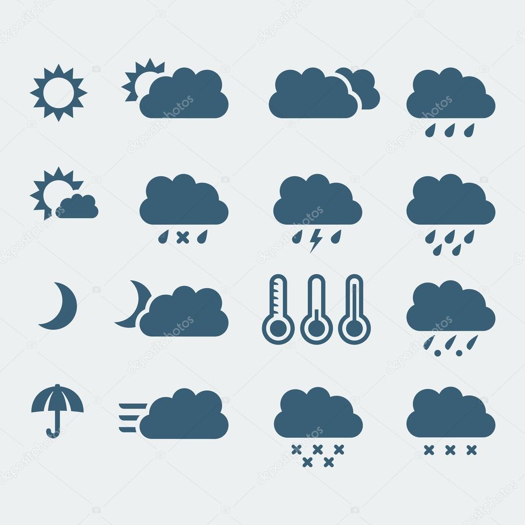 Vector isolated weather icons set
