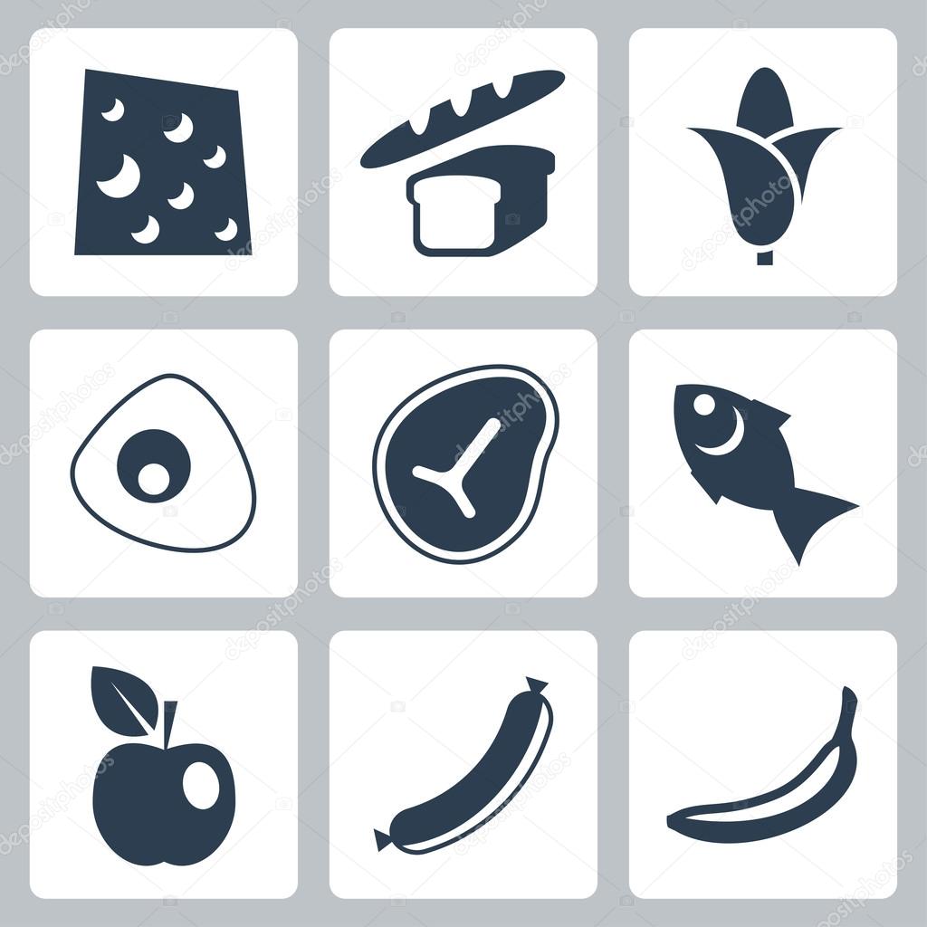 Vector isolated food icons set
