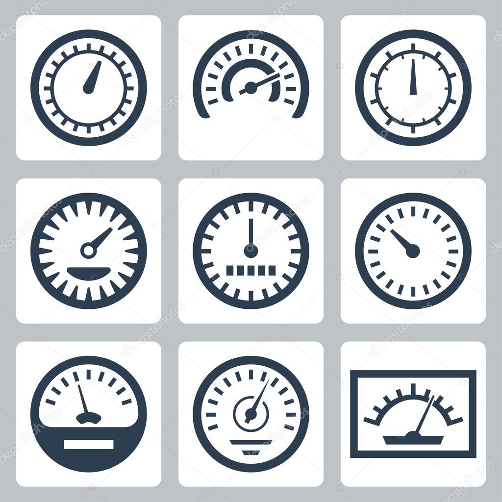 Vector isolated meters icons set
