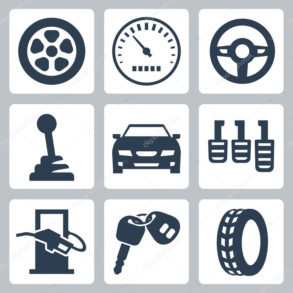 Vector isolated auto icons set