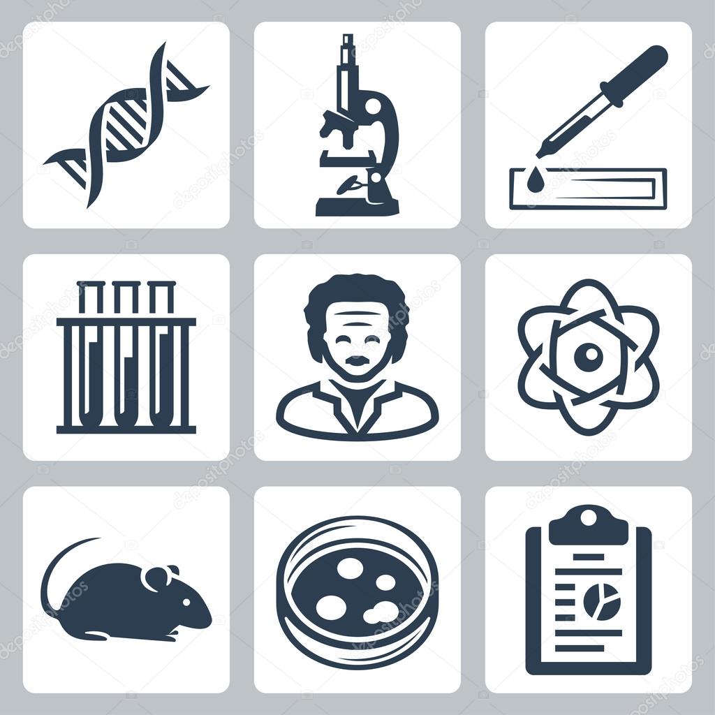Vector isolated laboratory icons set