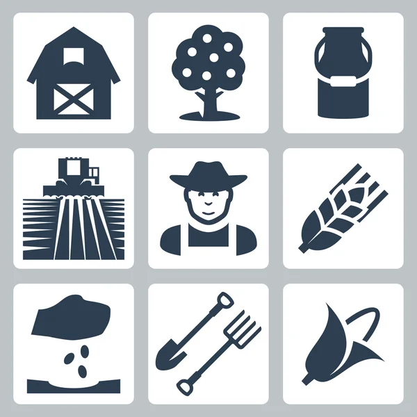 Vektor-Icons Set Landwirtschaft — Stockvektor