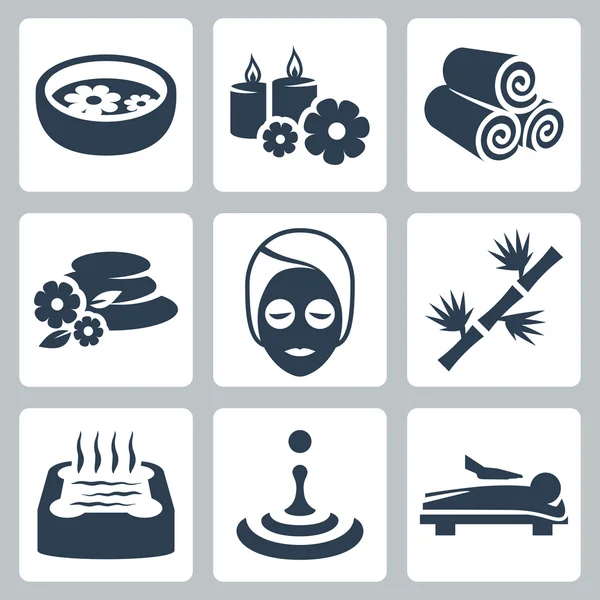 Vector isolated spa icons set — Stock Vector