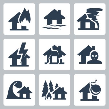 Vector özelliği sigorta Icons set