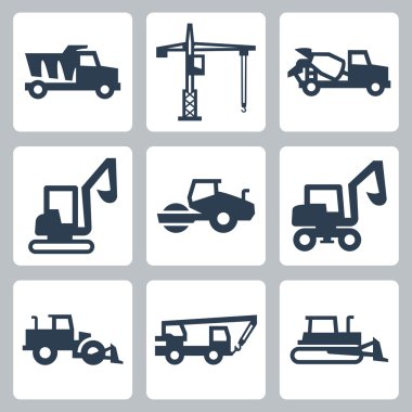 Vektör İnşaat ekipmanları Icons set