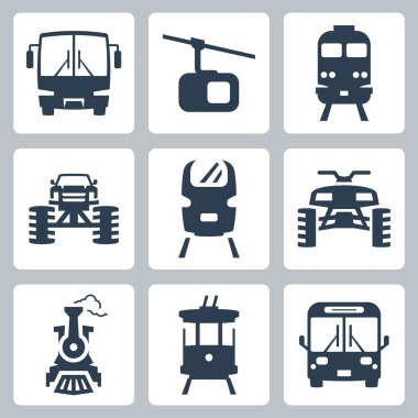 Vector transportation icons set clipart
