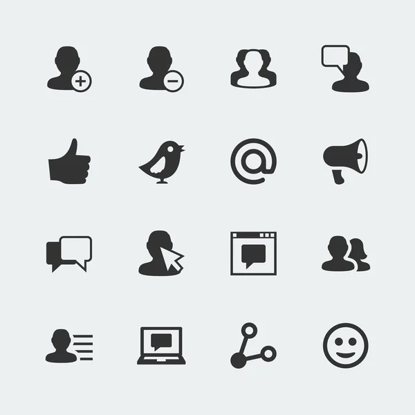 Conjunto de mini iconos de redes sociales vectoriales — Vector de stock