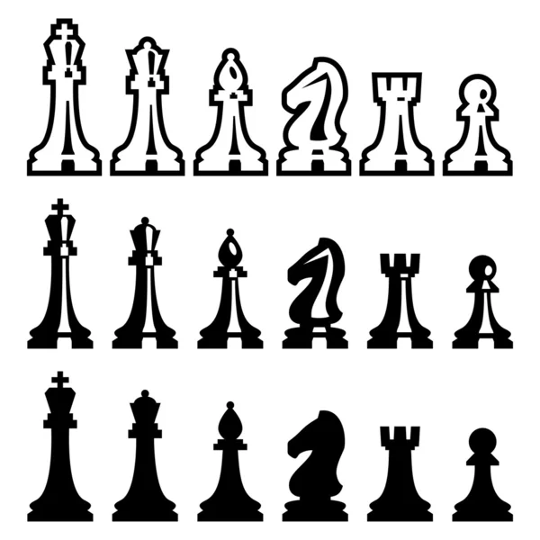 Set Icons Chess Pieces Their Names Stock Illustration 329364188