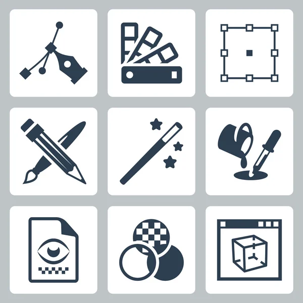 Conjunto de iconos de diseño gráfico vectorial — Vector de stock