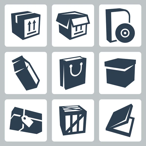 Package icons set — Stock Vector