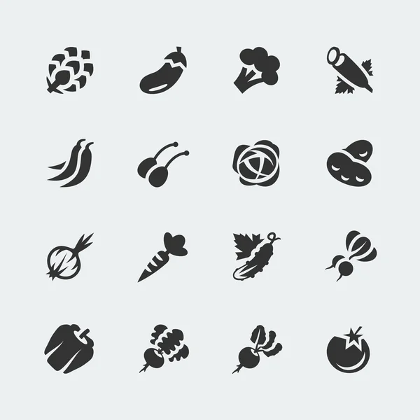 Vector groenten mini-pictogrammen set — Stockvector