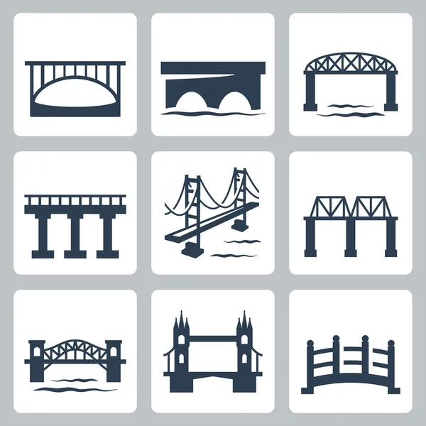 Vektorové ikony nastavit izolovanou mosty Vektorová Grafika