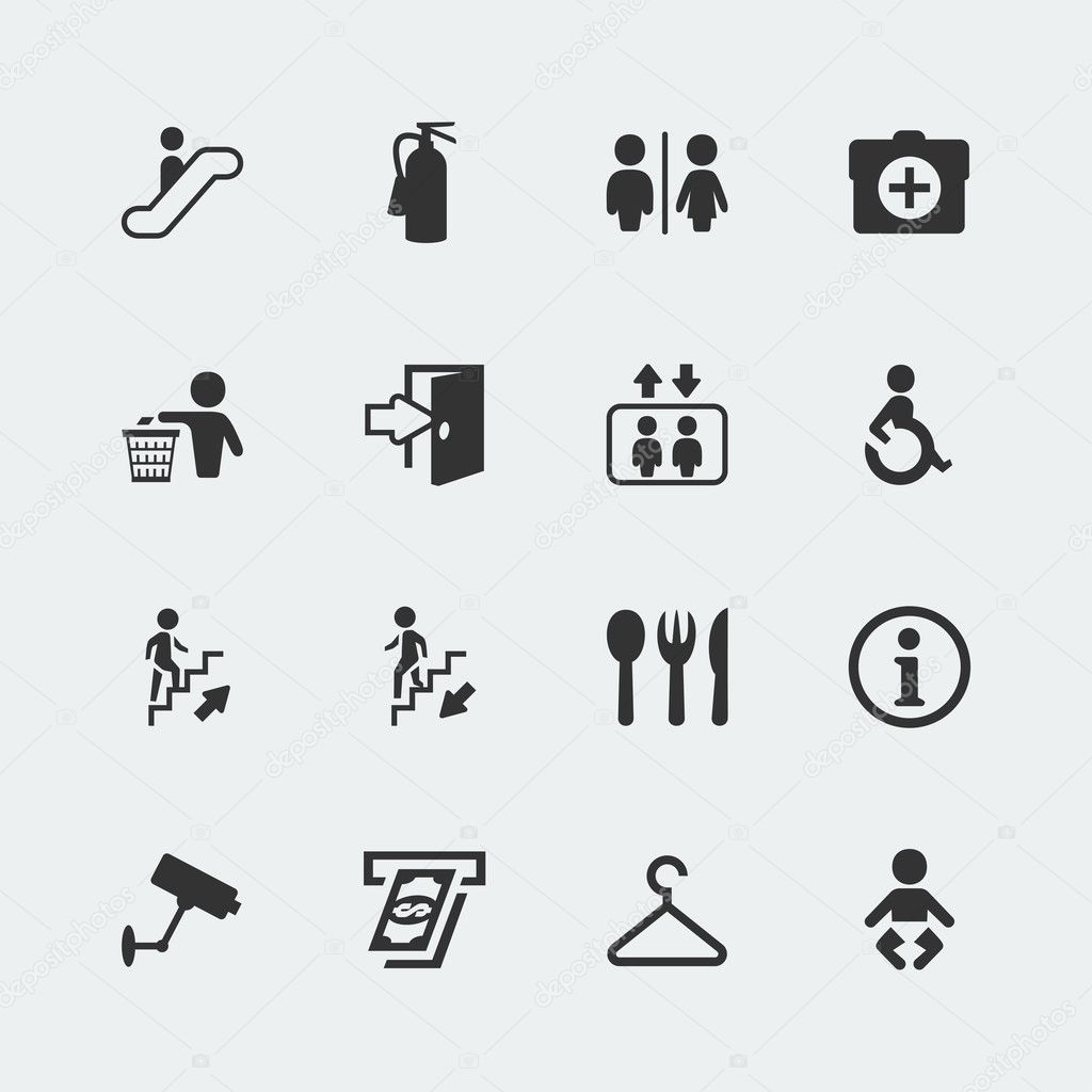 Vector public signs icons set