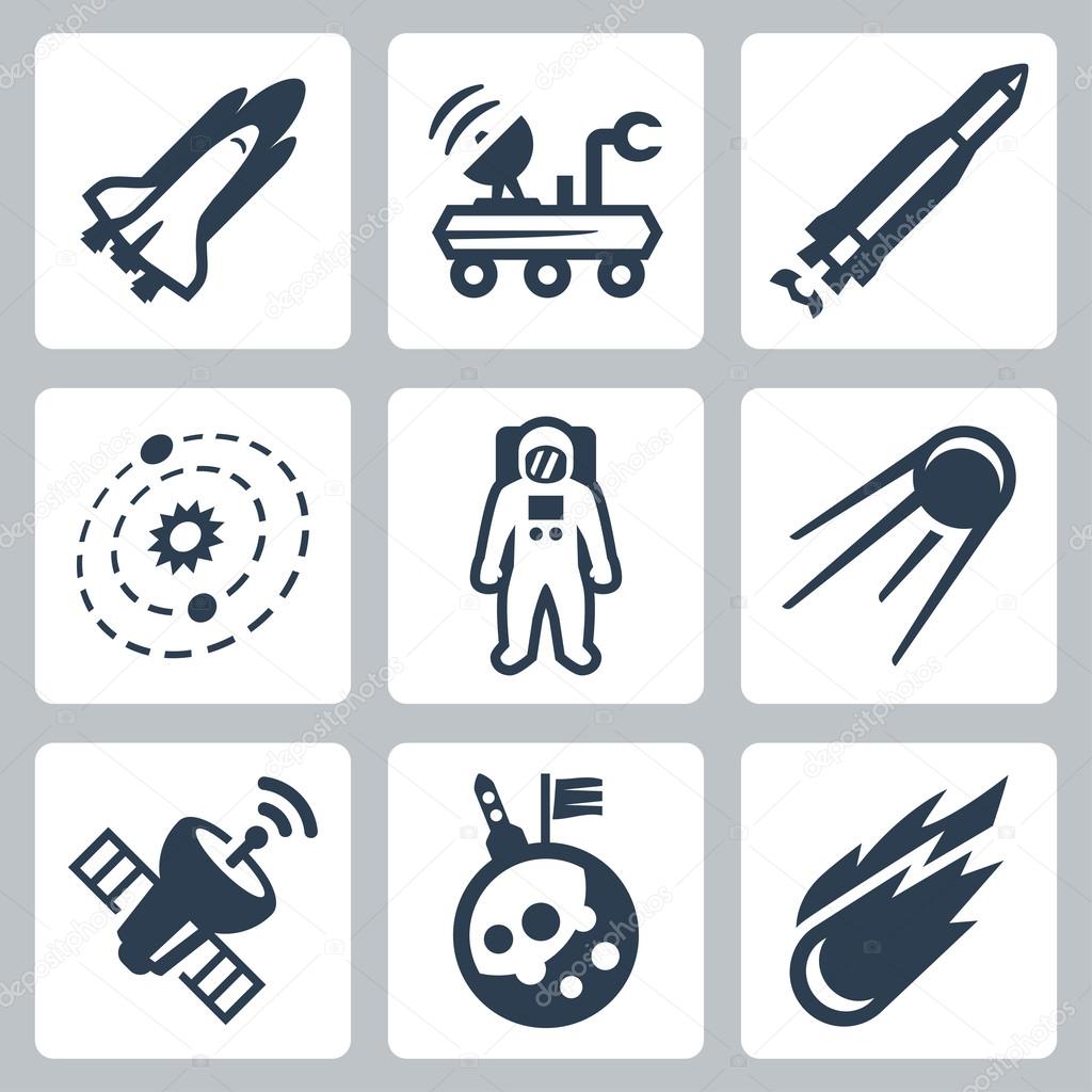 Vector space icons set