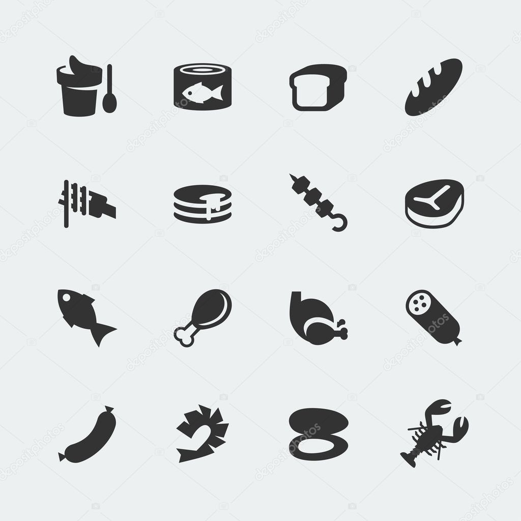 Vector food mini icons set 1