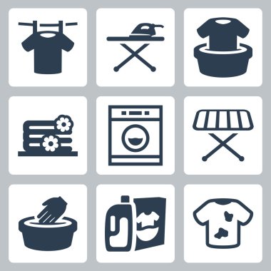 Vector laundry icons set