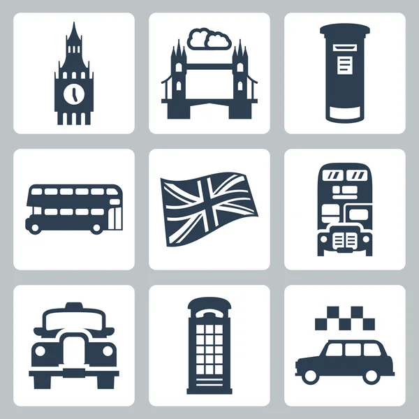 Vektor great britain, london icons set — Stockvektor