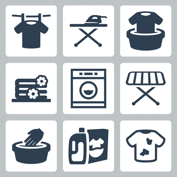 Vector laundry icons set — Stock Illustration Vector laundry icons set Stock Vector