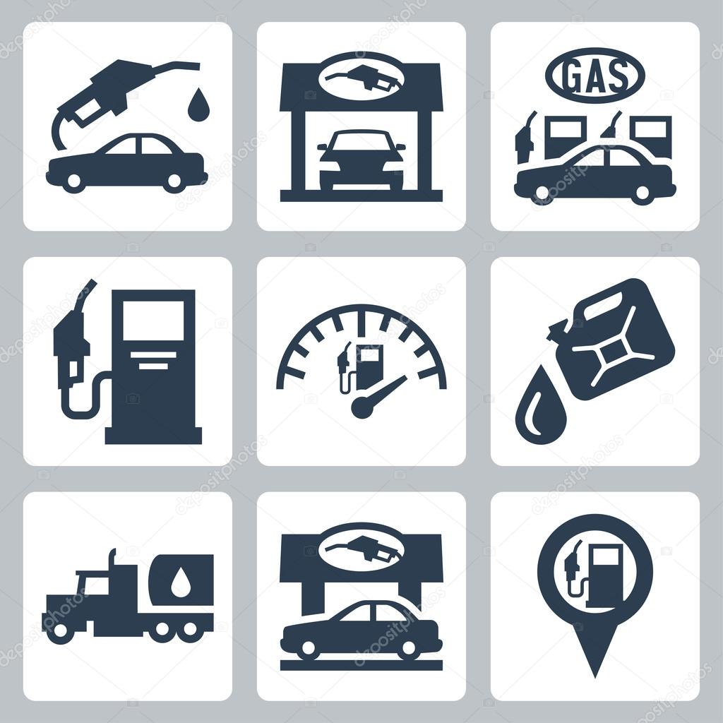 Vector gas station icons set
