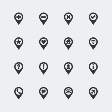 vektör harita pin mini simgeler kümesi