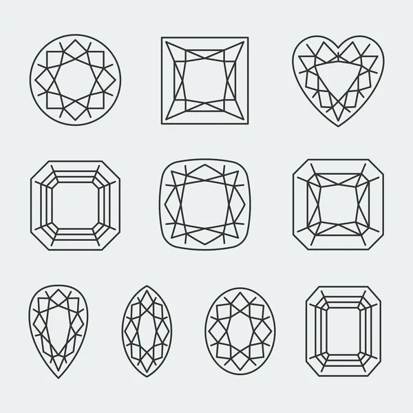 Cortes de diamante — Vetor de Stock