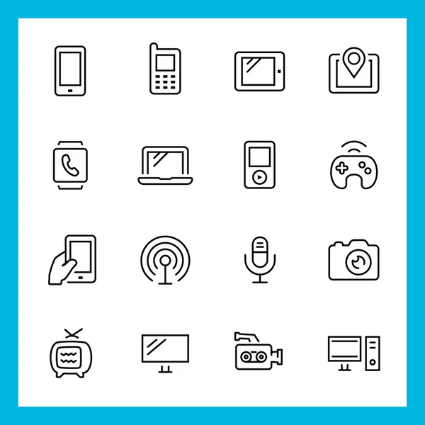 Dispositivos e iconos de la tecnología — Vector de stock