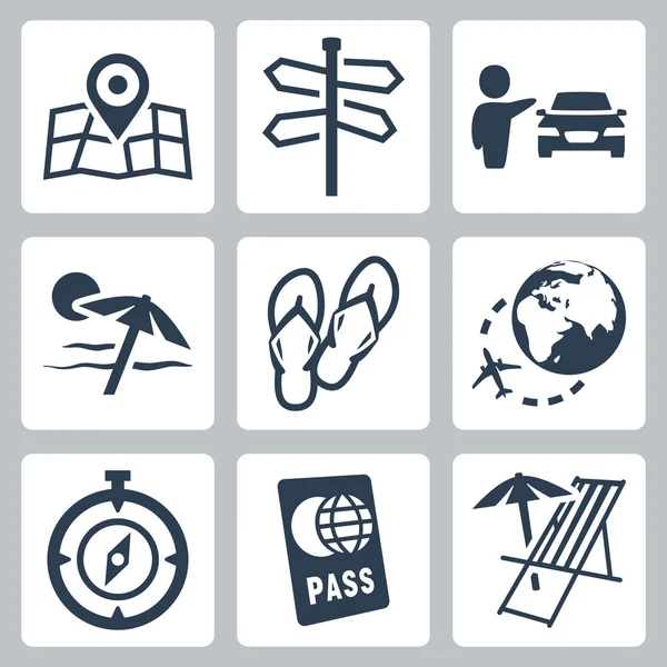 Travel icons — Stock Vector