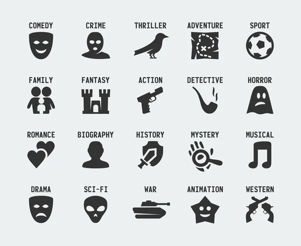 Genres cinématographiques — Image vectorielle