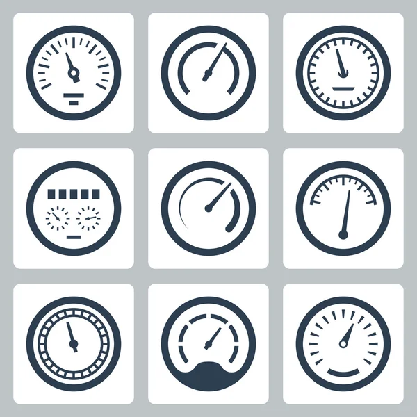 Meters icons — Stock Vector