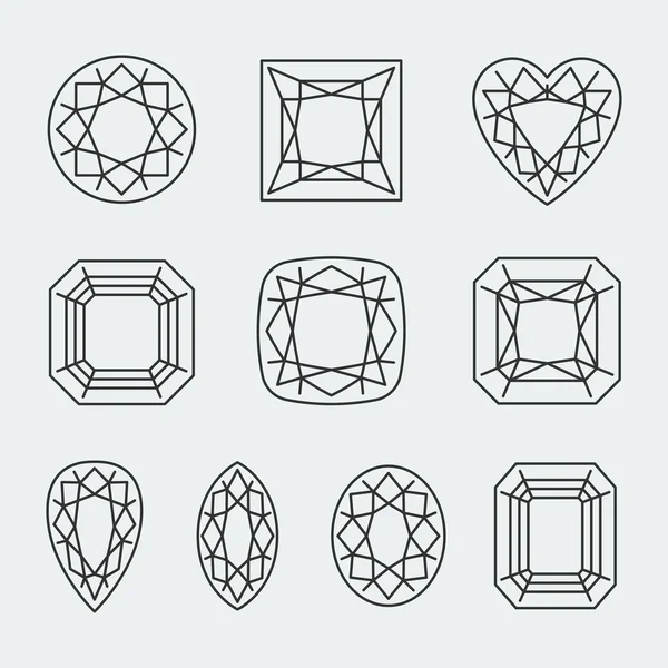 Diamond cuts — Stock Illustration Diamond cuts Stock Illustration