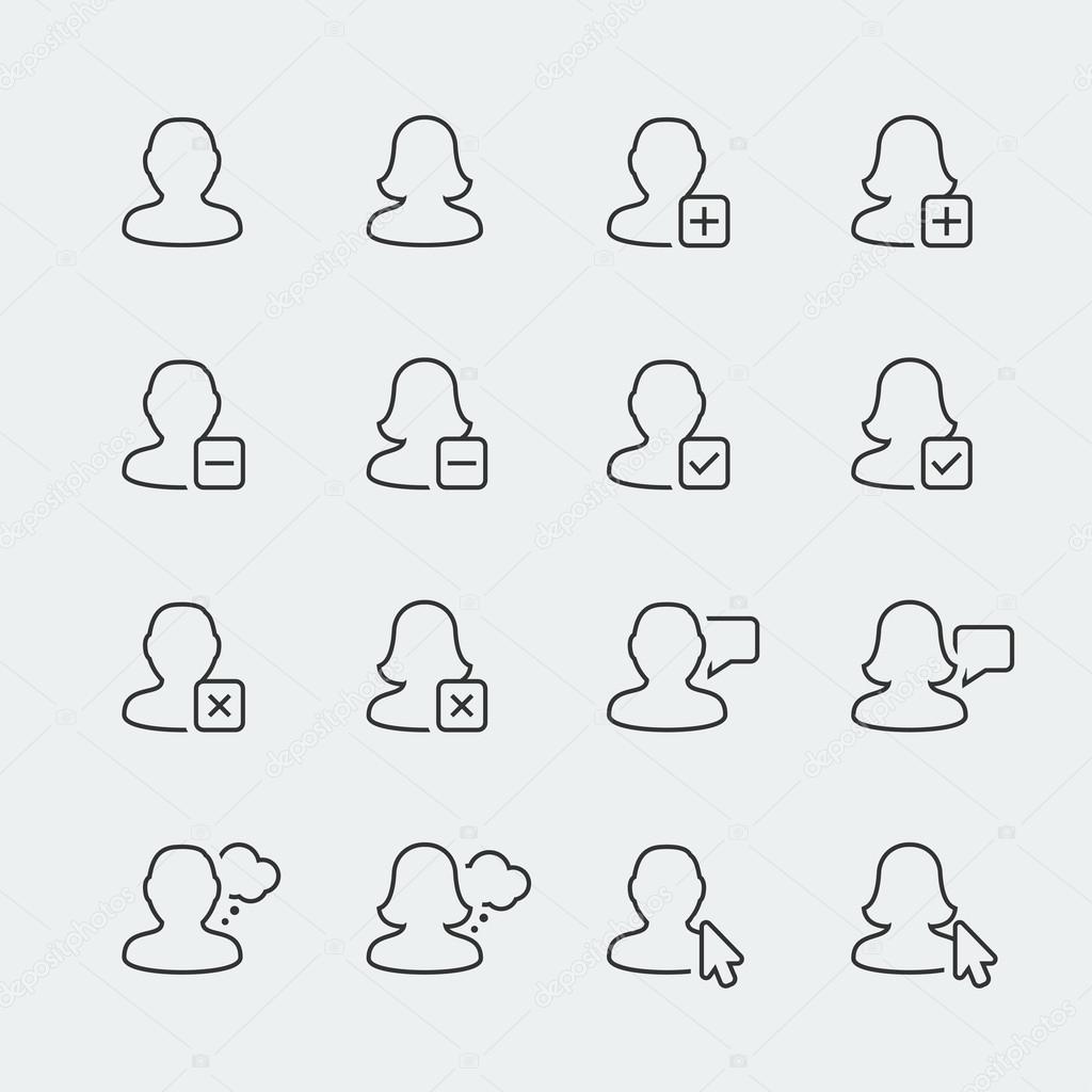People related icons set