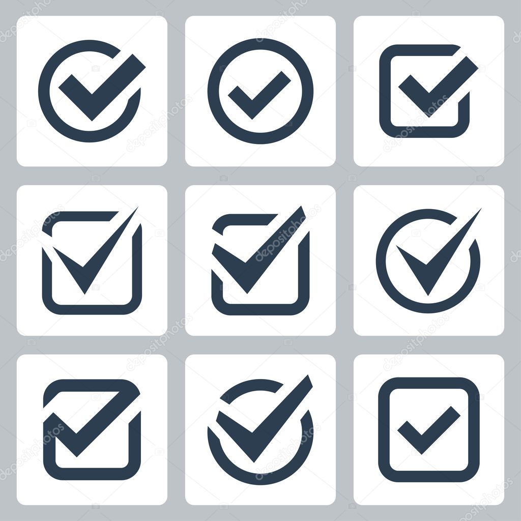 Check box vector icons set