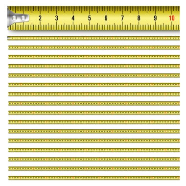 Vector Realistic Metal Measuring With the Markings in Millimetres, Entire Length Is 1 Meter